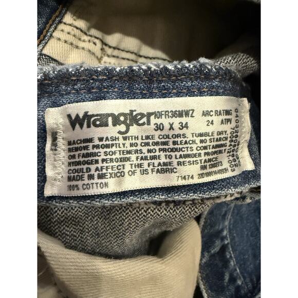 Wrangler FR Mens Blue Workwear Flame Resistant Slim Fit Jeans Size 36 30x34 - Picture 7 of 10